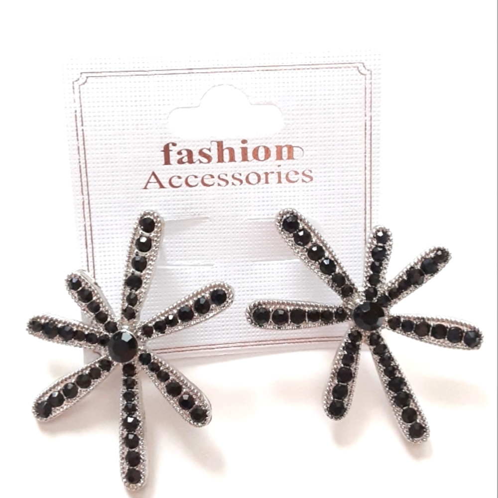 Fashion Accessories Black Stud Earrings